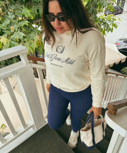 Girls Gone Mild™ embroidered shrunken crewneck