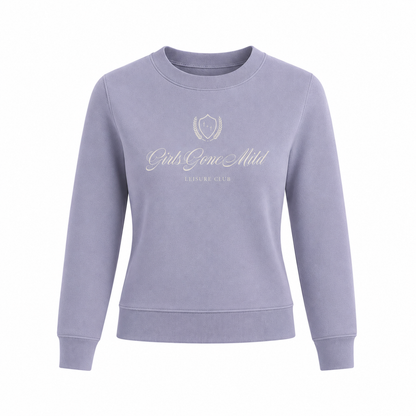 Girls Gone Mild™ embroidered shrunken crewneck
